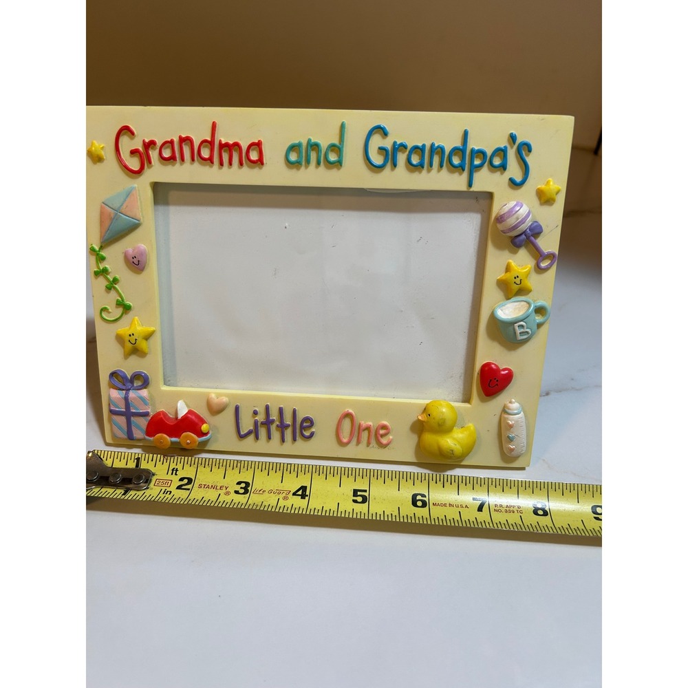 Russ Grandma and Grandpa's Little One Ceramic Picture Frame Baby Theme 7x5.5